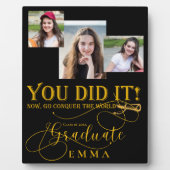 Black Gold Abschluss Multi Foto Keepake-Geschenk Fotoplatte (Vorderseite)