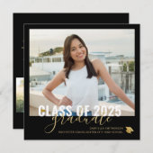 Black Gold Abschluss Open House Square Ankündigung (Vorne/Hinten)