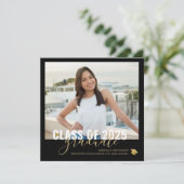 Black Gold Abschluss Open House Square Ankündigung (Stehend Vorderseite)