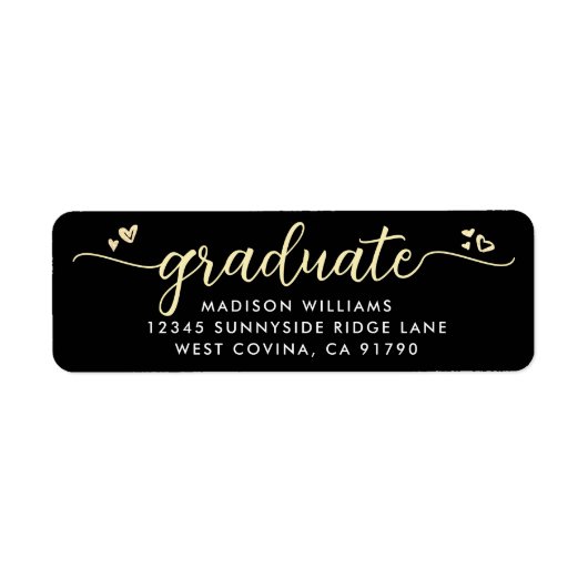 Black Gold Abschluss Script unterstützt moderne Ad (Vorne)