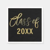 Black Gold Abschluss Year Party Serviette (Vorderseite)