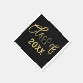 Black Gold Abschluss Year Party Serviette (Ecke)