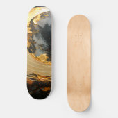 Black Gold Abstract Swirl Modern Moon Skateboard (Vorderseite)