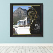 Black Gold Abstrakt Filigree Leinwanddruck (Insitu (Holzboden))