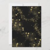 Black & Gold Abstrakt New Moon Sparkle Hochzeit Einladung (Rückseite)