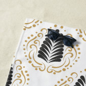 Black & Gold Abstrakt Paisley Leafs Muster Strandtuch (Beispiel)