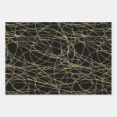 Black Gold Abstrakt Red Lips Brautparty Geschenkpapier Set (Vorderseite 3)