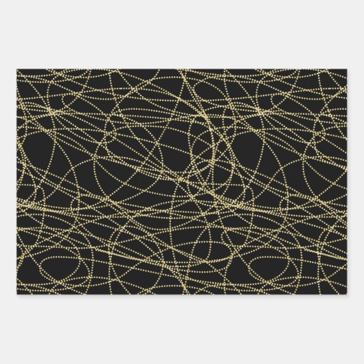 Black Gold Abstrakt Red Lips Brautparty Geschenkpapier Set (Vorderseite 3)