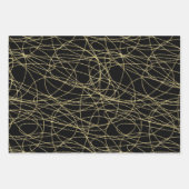 Black Gold Abstrakt Red Lips Brautparty Geschenkpapier Set (Vorderseite)