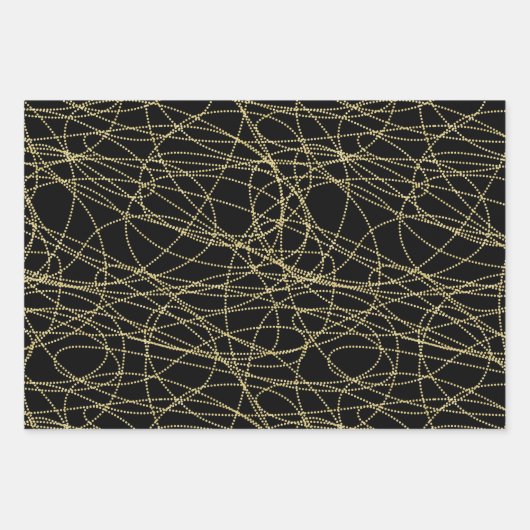 Black Gold Abstrakt Red Lips Brautparty Geschenkpapier Set (Vorderseite)