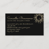 Black Gold Abstrakt Spiritual Celestial Sun Visitenkarte (Rückseite)