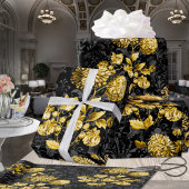 Black & Gold Acanthus Leaf Blumenpalast Geschenkpapier