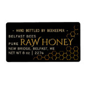 Black Gold Address Sized Honey Label mit Kamm (Vorne)