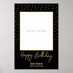 Black & Gold Adult Geburtstag Foto Frame Prop Poster