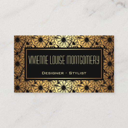 Black & Gold Adventure Muster Visitenkarte (Vorderseite)