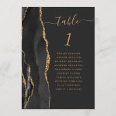 Black Gold Agate 12x18 Dark Wedding Tischnummer (Rückseite)