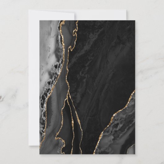 Black Gold Agate 18. Geburtstag Einladung (Rückseite)