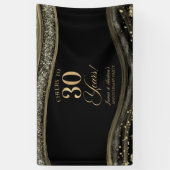 Black Gold Agate 30th Wedding Anniversary Party Banner (Vertikal)