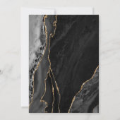 Black Gold Agate 40. Geburtstag Einladung (Rückseite)