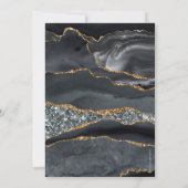 Black Gold Agate 5-Foto Frohe Weihnachten Einladung (Rückseite)