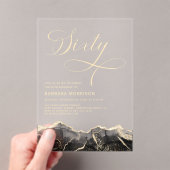 Black Gold Agate 60. Geburtstagsparty Acryleinladungen (Insitu (Handheld))