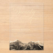 Black Gold Agate 70. Geburtstagsparty Acryleinladungen (Vorderseite)