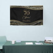 Black Gold Agate 70th Wedding Anniversary Party Banner (Messeveranstaltung)