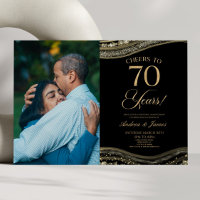 Black Gold Agate 70th Wedding Anniversary Party