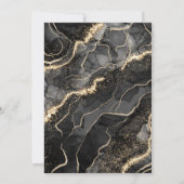 Black Gold Agate 90. Geburtstagsparty Einladung (Rückseite)