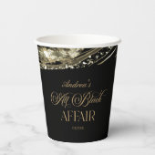 Black Gold Agate All Black Affair Birthday Party Pappbecher (Rückseite)