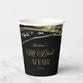 Black Gold Agate All Black Affair Birthday Party Pappbecher (Vorderseite)