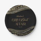 Black Gold Agate All Black Affair Birthday Party Pappteller (Vorderseite)