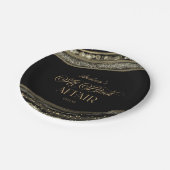 Black Gold Agate All Black Affair Birthday Party Pappteller (Schrägansicht)
