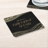 Black Gold Agate All Black Affair Birthday Party Rechteckiger Pappuntersetzer (angewinkelt)