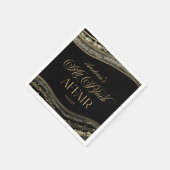 Black Gold Agate All Black Affair Birthday Party Serviette (Ecke)