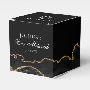 Black Gold Agate Bar Mitzvah Kleines Party Geschenkschachtel