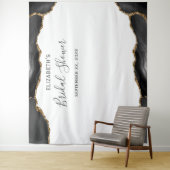 Black Gold Agate Brautparty Foto Booth Wandteppich (Beispiel)