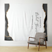 Black Gold Agate Brautparty Foto Booth Wandteppich (Beispiel (Horizontal))