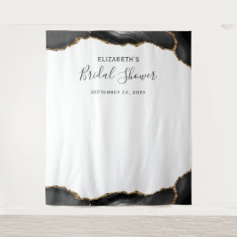 Black Gold Agate Brautparty Foto Booth Wandteppich