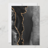 Black Gold Agate Burgundy Hochzeitsessen Probe Einladung (Rückseite)