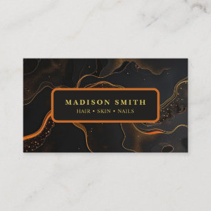 Black Gold Agate Business Card Visitenkarte
