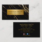 Black Gold Agate Business Card Visitenkarte (Vorne/Hinten)