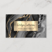 Black Gold Agate Business Card Visitenkarte (Vorderseite)
