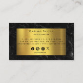 Black Gold Agate Business Card Visitenkarte (Rückseite)