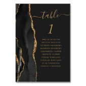 Black Gold Agate Dark Wedding Tischnummer (Rückseite)