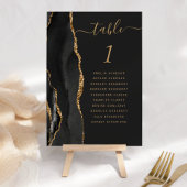 Black Gold Agate Dark Wedding Tischnummer
