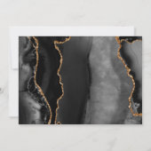 Black Gold Agate Emerald Green Save the Date Einladung (Rückseite)