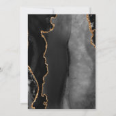 Black Gold Agate Emerald Green Wedding Einladung (Rückseite)