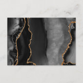 Black Gold Agate Emerald Green Wedding Reception Begleitkarte (Rückseite)