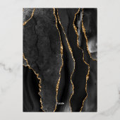 Black Gold Agate Erste Heilige Kommune Folieneinladung (Rückseite)